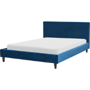 FITOU  - Tweepersoonsbed - Donkerblauw - 140 x 200 cm - Fluweel