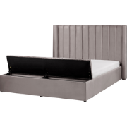 NOYERS  - Waterbed met opbergruimte - Grijs - 160 x 200 cm - Fluweel