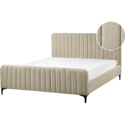 LUNAN - Tweepersoonsbed - Beige - 160 x 200 cm - Bouclé