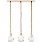 Home sweet home touw hanglamp Leonardo 3L Globe - helder