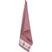 Clayre & Eef Theedoek  50x70 cm Rood Wit Katoen Cupcakes Keukenhanddoe...