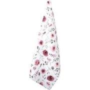 Clayre & Eef Theedoek  50x70 cm Wit Roze Katoen Rechthoek Rozen Vaatdo...