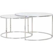 Light & Living - Salontafel DUARTE - Ø75x44cm - Zilver - Set van 2