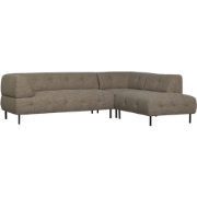 WOOOD Lloyd Hoekbank Rechts - Polyester - Donkerbruin - 77x267x91/205