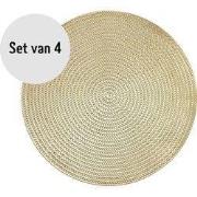 Krumble Placemat rond - PVC - Goud - Set van 4