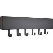 LOFT42 Mula Wandkapstok - 61x19x6 - Zwart metaal - 6 haken