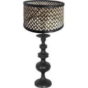 Anne Lighting - tafellamp - Lyons - zwart - bamboe hout - Ø 20cm - E27...