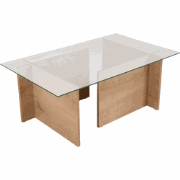 Salontafel met glazen blad L105 cm - NOAH