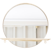 Mirror - Round - Metal - With Shelf - Sand- Ø40cm