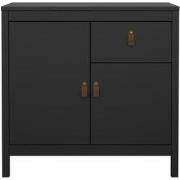 Kleine dressoir met 2 deuren, 1 lade matzwart B82,3 cm  BARCELONE
