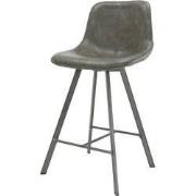 Barstoel Taupe - PU-Leer - Plat Frame - Stoel Zig-Zag - Set van 2