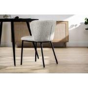 Eetkamerstoel Teddy Grijs - Metalen Frame - Set van 2