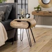 Nachtkastje Massief Mangohout - Zand - 50cm - 1 Lade