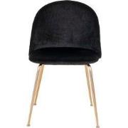 House Nordic Eetkamerstoel Geneve Velvet Zwart Brass