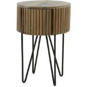 Nachtkastje 1L Tweak Rond Massief Mango Zandkleur