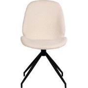 Eetkamerstoel Wit - Draaibaar - Stof - Zithoogte 46cm - Set van 2