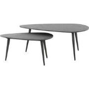 Salontafel Kiezelvormig - Zwart Keramiek - Set Van 2