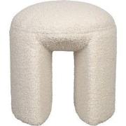 Poef Polyester Wit - Zithoogte 46cm - 42x42x46cm - Noxx