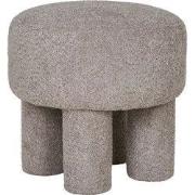 Poef Stof Lichtgrijs - Zithoogte 43cm - Ø43x43cm - Perth