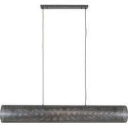 Hanglamp Metaal Zwart - 7-Lichts - 145x20x150cm - Koker Mesh
