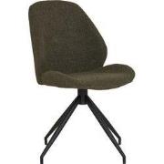 Eetkamerstoel Groen Bouclé - Draaibaar - 60x50x88cm - Monte Carlo - Se...