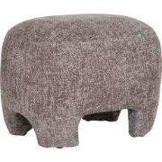 Poef Bruin Stof - Zithoogte 38cm - 53x41x38cm - Nazare