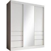 Meubella - Kledingkast Henry - Wit - 180 cm - Met spiegel