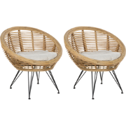 MARATEA - Tuinstoel set van 2 - Lichtbeige - Rotan