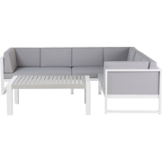 CASTELLA - Loungeset voor 6 - Grijs - Aluminium