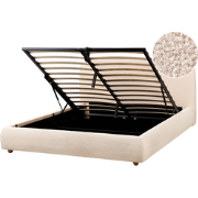 BLAGNAC - Bed met opbergruimte - Lichtbeige - 160 x 200 cm - Bouclé