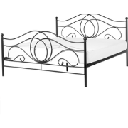 LYRA  - Tweepersoonsbed - Zwart - 160 x 200 cm - Metaal
