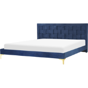 LIMOUX  - Tweepersoonsbed - Marineblauw - 180 x 200 cm - Fluweel