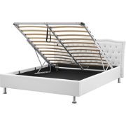 METZ  - Bed met opbergruimte - Wit - 160 x 200 cm - Kunstleer