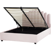 VINCENNES - Bed met opbergruimte - Pastelroze - 160 x 200 cm - Fluweel