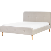 RENNES  - Tweepersoonsbed - Lichtbeige - 160 x 200 cm - Polyester