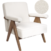 EVJE - Fauteuil - Gebroken wit - Bouclé