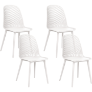 EMORY - Eetkamerstoelen set 4 - Wit - Synthetisch