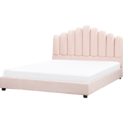 VINCENNES - Bed - Pastelroze - 180 x 200 cm - Fluweel