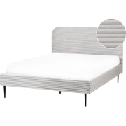 FLAYAT  - Tweepersoonsbed - Lichtgrijs - 140 x 200 cm - Corduroy