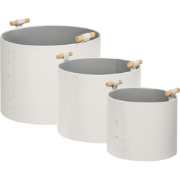 ARAM - Opbergmanden set van 3 - Gebroken wit - Kunstleer