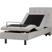 DUKE - Bed verstelbaar - Lichtgrijs - 80 x 200 cm - Polyester