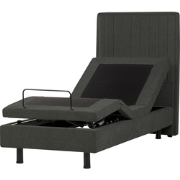 DUKE II - Bed verstelbaar - Donkergrijs - 80 x 200 cm - Polyester