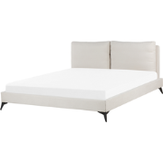 MELLE  - Tweepersoonsbed - Lichtbeige - 180 x 200 cm - Chenille