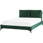 MELLE  - Tweepersoonsbed - Smaragdgroen - 140 x 200 cm - Fluweel