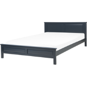 OLIVET  - Tweepersoonsbed - Donkerblauw - 160 x 200 cm - Dennenhout