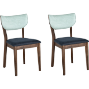 MOKA - Eetkamertoel set van 2 - Lichtblauw - Polyester