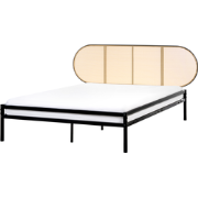 BOULIN - Tweepersoonsbed - Zwart - 140 x 200 cm - PE rotan