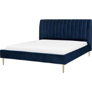 MARVILLE  - Tweepersoonsbed - Marineblauw - 160 x 200 cm - Fluweel