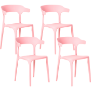 GUBBIO - Eetkamerstoel set van 4 - Roze - Kunststof