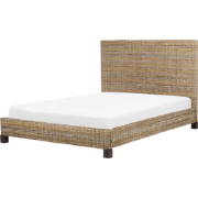 SALBRIS - Tweepersoonsbed - Lichtbruin - 140 x 200 cm -  Rotan